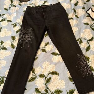 Black Embellished Women's Jeans